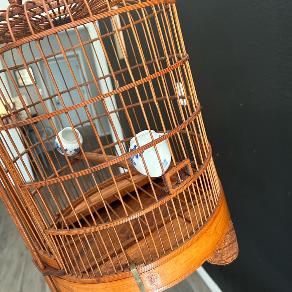 Bamboo birdcage, authentic $325 on Etsy